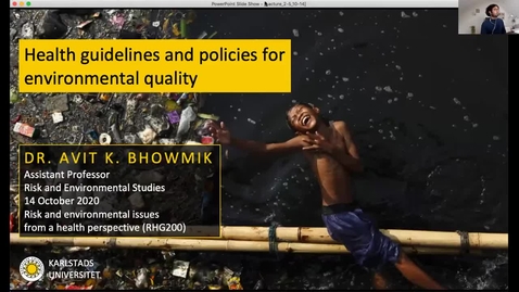 Thumbnail for RHG200 - Lecture 2.5 - Health guidelines and policies for environmental quality