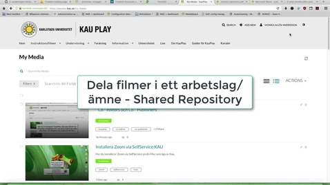 Thumbnail for Shared Repository - dela filmer i arbetslag/ämnen