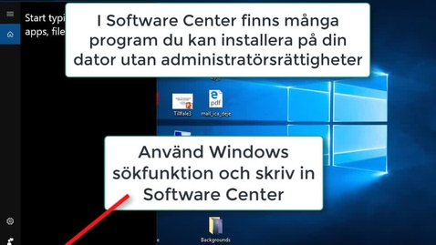 Thumbnail for Installera program via Software Center