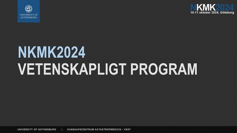 Thumbnail for NKMK2024: Vetenskapligt program - Dag 1 - 10/10