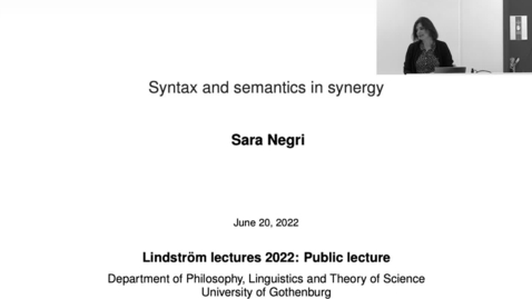 Thumbnail for The Lindström Lectures 2022: Sara Negri