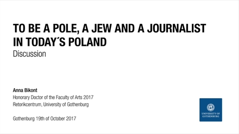 Thumbnail for Discussion:To be a pole, a jew and a journalist in today´s Poland