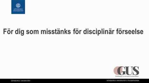 Thumbnail for För dig som misstänks för disciplinär förseelse