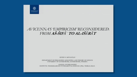 Thumbnail for Avicennas Empiricism Reconsidered: from AS-SIFA to AL-ISARAT