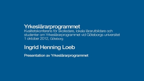 Thumbnail for Presentation av yrkeslärarprogrammet