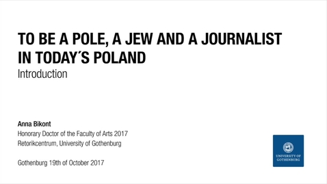 Thumbnail for Introduction:To be a pole, a jew and a journalist in today´s Poland