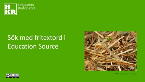 Thumbnail for Söka med fritextord i Education Source