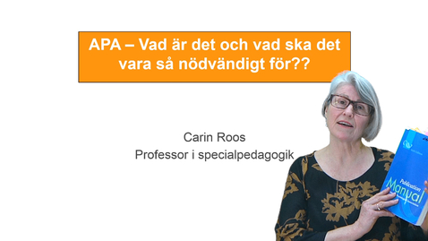 Thumbnail for APA del 1 - Vad är det och vad ska det vara så nödvändigt för
