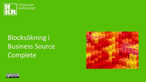 Thumbnail for Blocksökning i Business Source Complete