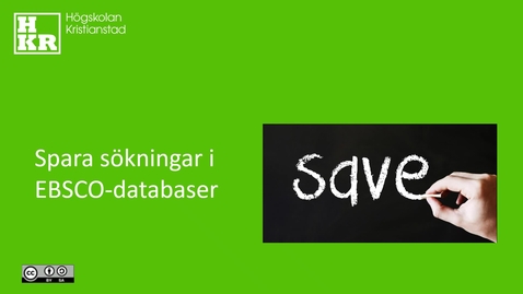 Thumbnail for Spara sökningar i EBSCO-databaser