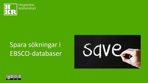 Thumbnail for Spara sökningar i EBSCO-databaser