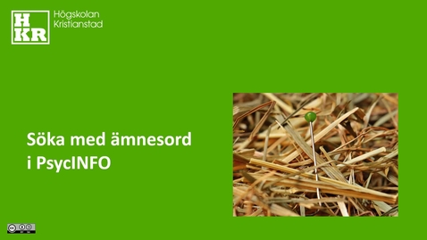 Thumbnail for Söka med ämnesord i PsycINFO