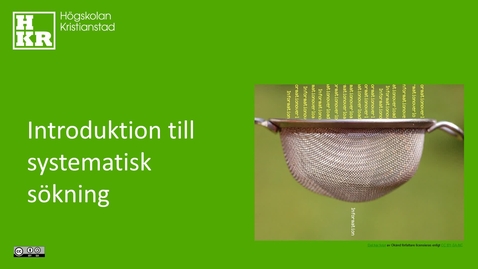 Thumbnail for Introduktion till systematisk sökning