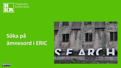 Thumbnail for Sök på ämnesord i ERIC