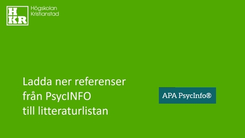 Thumbnail for Ladda ner referenser i PsycINFO