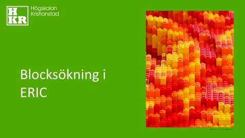Thumbnail for Blocksökning i ERIC