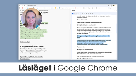 Thumbnail for Läsläget i Google Chrome