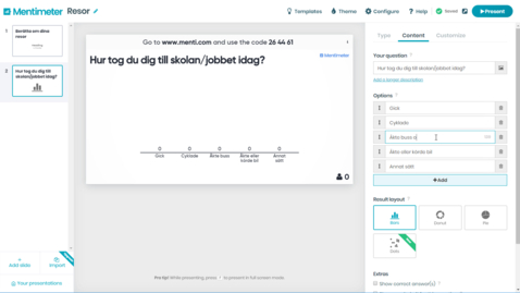 Thumbnail for Omröstning med mobilen (Mentimeter)