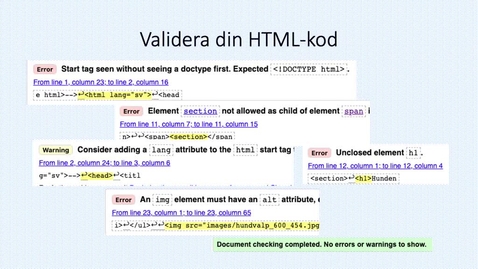 Thumbnail for Validera HTML-kod