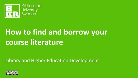 Thumbnail for How to find and borrow your course literature