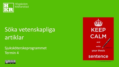 Thumbnail for Föreläsning: informationssökning sjuksköterskeprogrammet termin 4