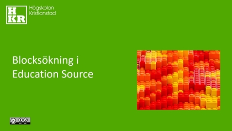 Thumbnail for Blocksökning i Education Source