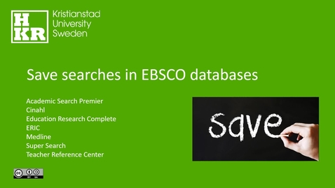 Thumbnail for Save searches in EBSCO databases
