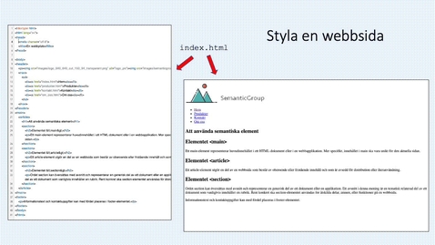 Thumbnail for Styla en webbsida med hjälp av en extern stilmall