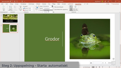 Thumbnail for PowerPoint med förinspelat ljud