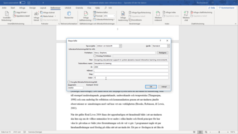 Thumbnail for Word 365 - Hantera referenser automatiskt
