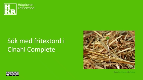 Thumbnail for Söka med fritextord i Cinahl