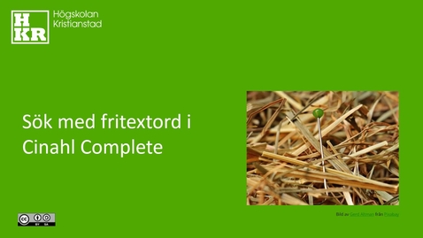 Thumbnail for Söka med fritextord i Cinahl