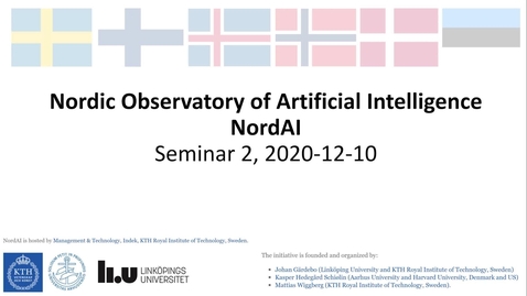 Thumbnail for NordAI, seminar #2: 'Travelling Algorithms: How developers of data analysis from finance to health copy each other‘