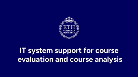 Thumbnail for IT system support for course evaluation and course analysis