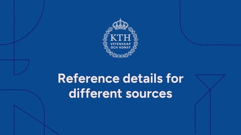 Thumbnail for Finding reference details for different sources