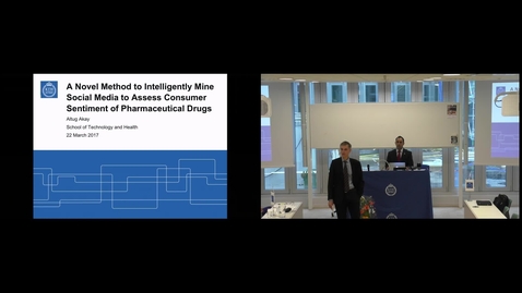 Thumbnail for Altug Akay PhD Defense at STH/KTH - 170322: &quot;A Novel Method to Intelligently Mine Social Media to Assess Consumer Sentiment of Pharmaceutical Drugs&quot;