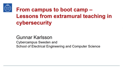 Thumbnail for From campus to boot camp - Lessons from extramural teaching in cybersecurity