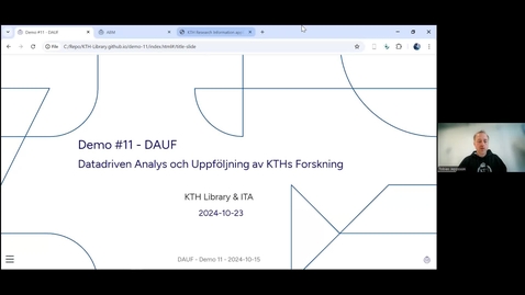 Thumbnail for Demo - Datadriven analys och uppföljning av KTH:s forskning 241023
