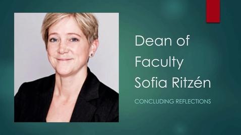 Thumbnail for Sofia Ritzén (Dean of faculty ) on why the Storträffen meet up is a good starting platform for dealing with wicked problems.