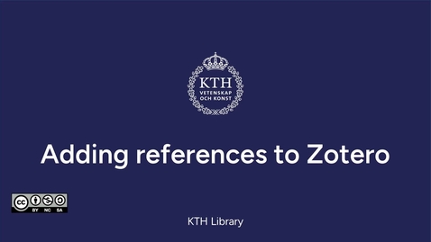 Thumbnail for Adding references to Zotero