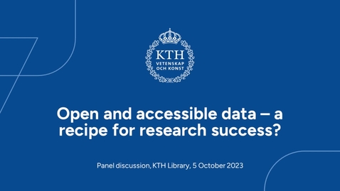 Thumbnail for Open and accessible data – a recipe for research success?