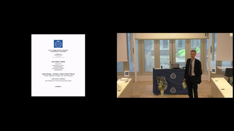 Thumbnail for José Nuno Sampaios PhD Defense at STH/KTH - 170524: &quot;Light Design: Outdoor Urban Public Places - Urban Lightning: Design and Technologies&quot;