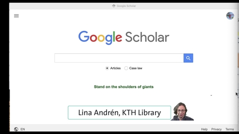 Thumbnail for Google Scholar - an introduction