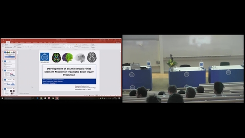 Thumbnail for Chiara Giordano PhD Defense at STH/KTH - 170602: &quot;Development of an Ansiotropic Finite Element Model for Traumatic Brain Injury Prediction&quot;