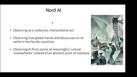 Thumbnail for (trailer) NordAI, seminar #1: ’Automated industry in the Nordic countries’