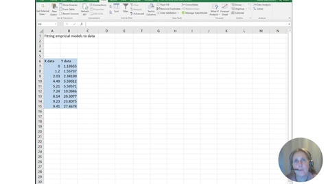 Thumbnail for Empirical models in Excel (fitting models to data)