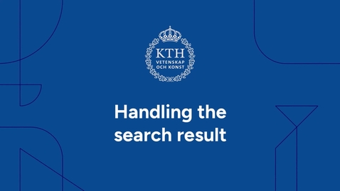 Thumbnail for Handling the search results