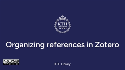 Thumbnail for Organizing references in Zotero