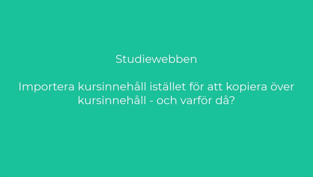 Importera kursinnehåll så att länkat material på sidor hänger med