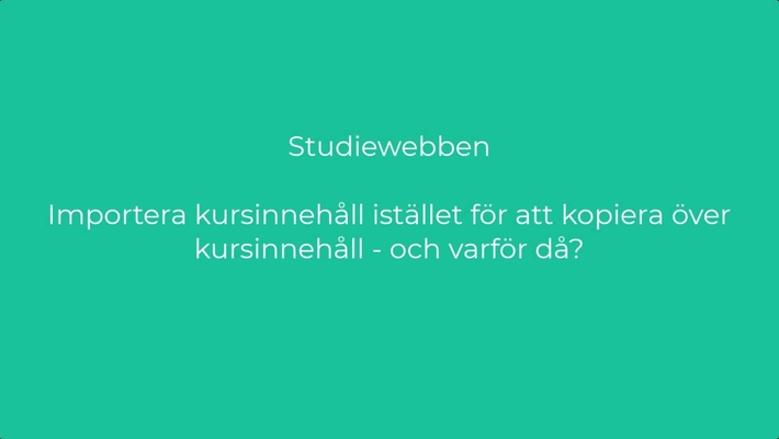 Importera kursinnehåll så att länkat material på sidor hänger med